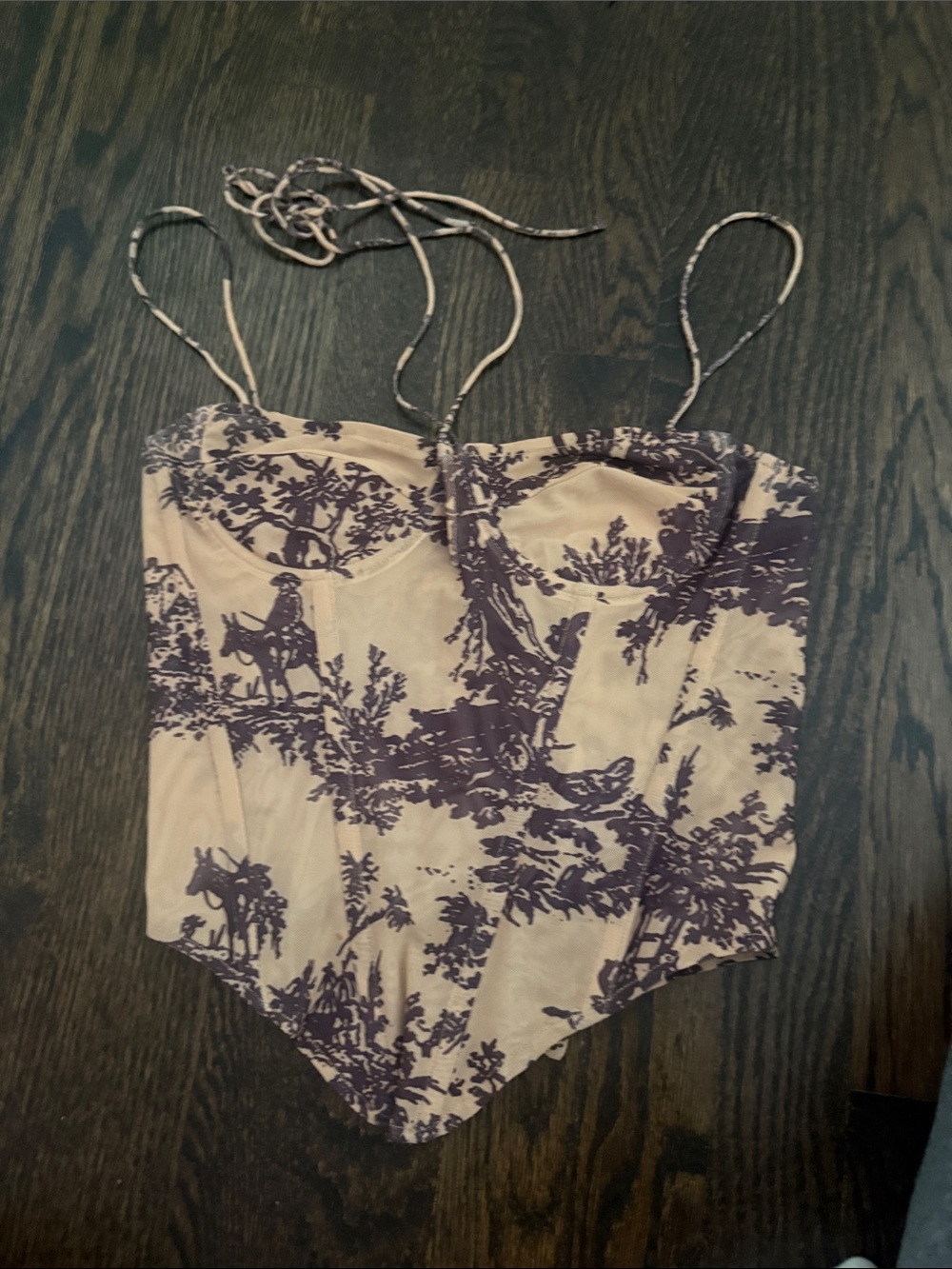MiaouPrinted Bustier Crop Top